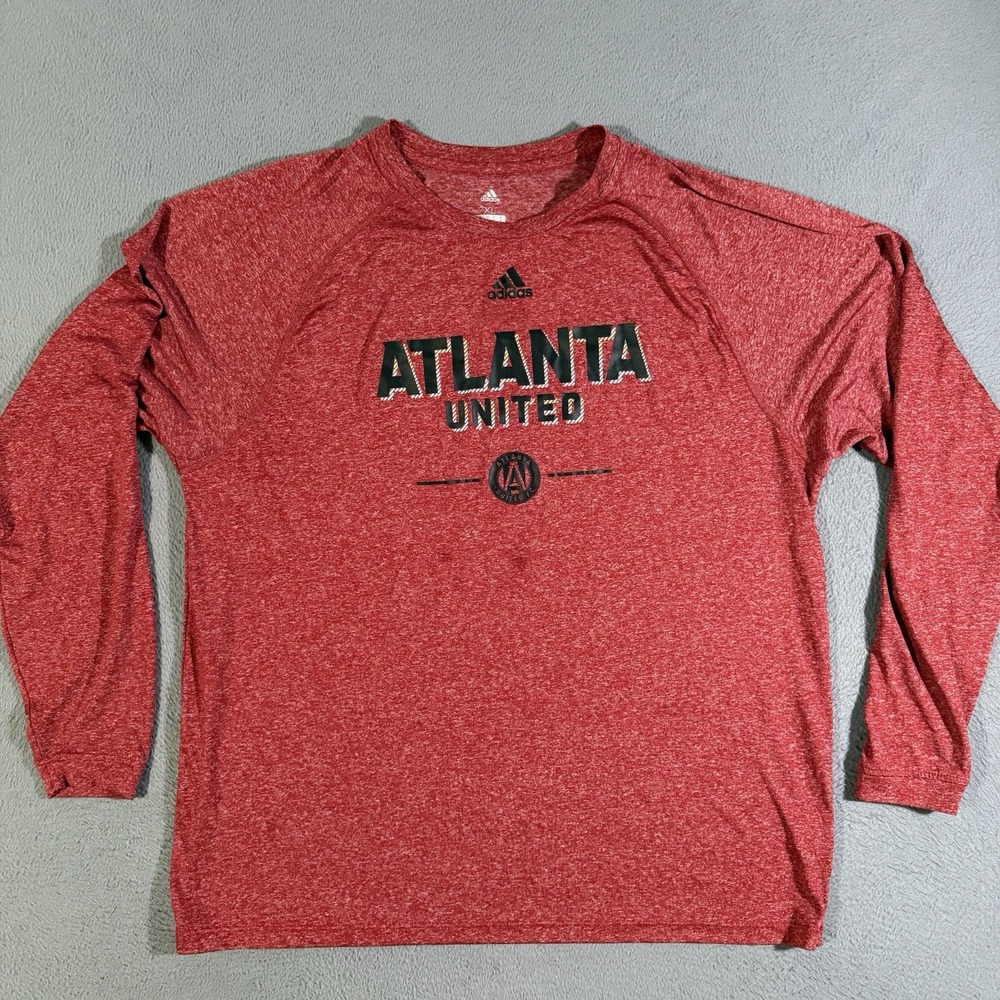 Adidas Atlanta United Long‎ Sleeve Training Shirt Size Heather Red Mens Size XL